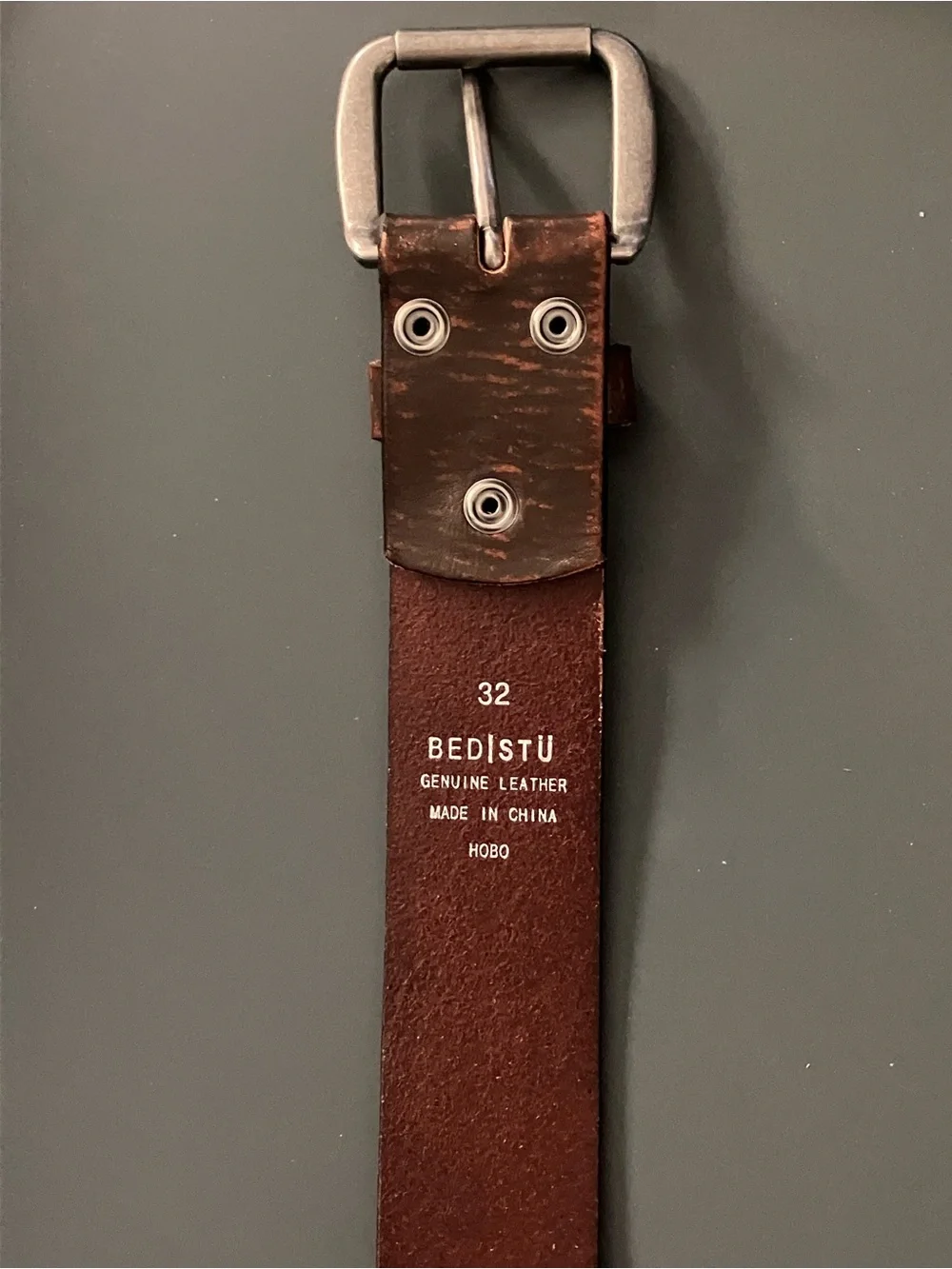 Bed Stu Dark Brown Leather Belt with Silver Buckle